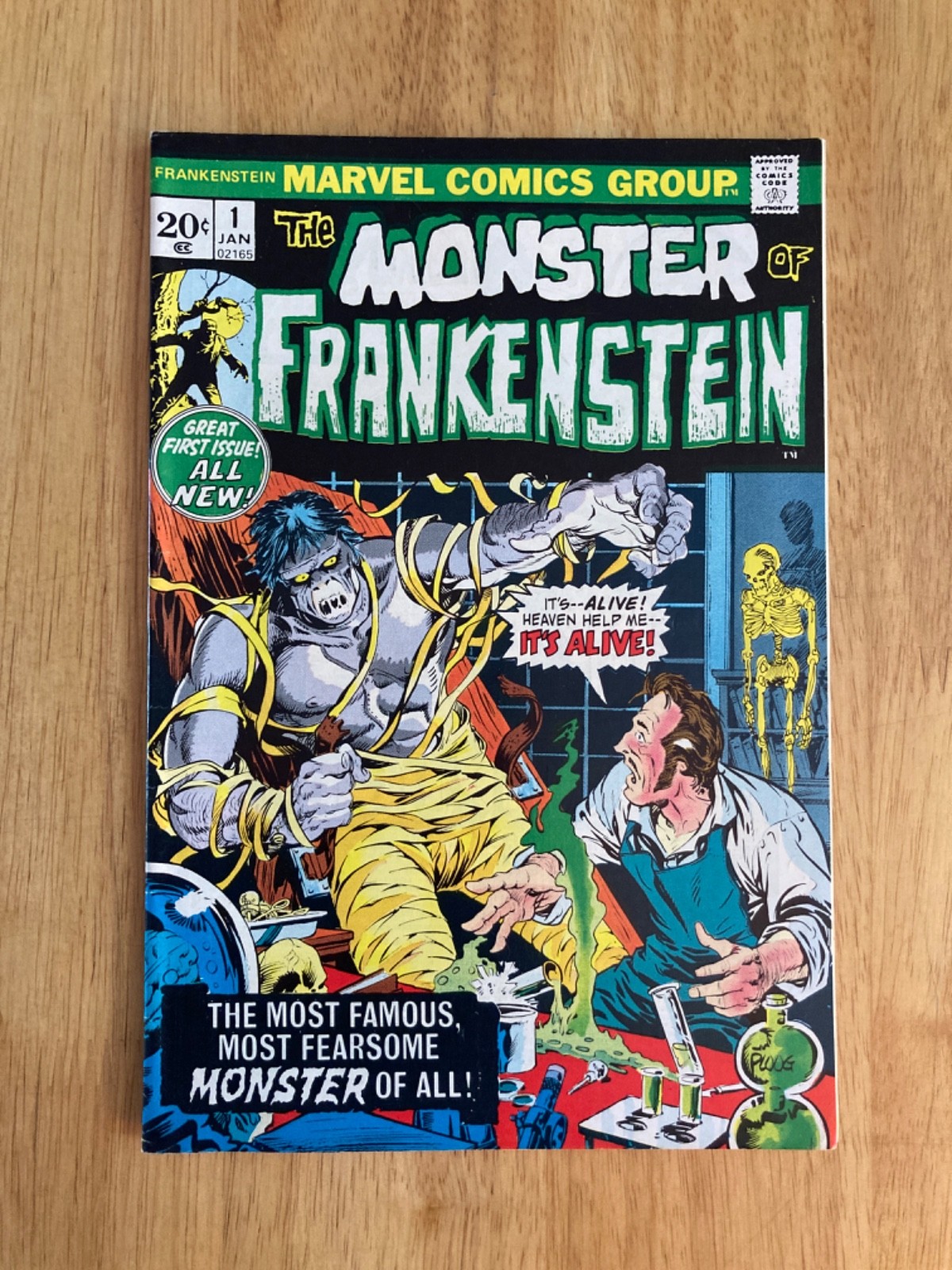 MONSTER OF FRANKENSTEIN #1 (1973) *Bright & Glossy* (FN/VF to VF-,Press to VF)