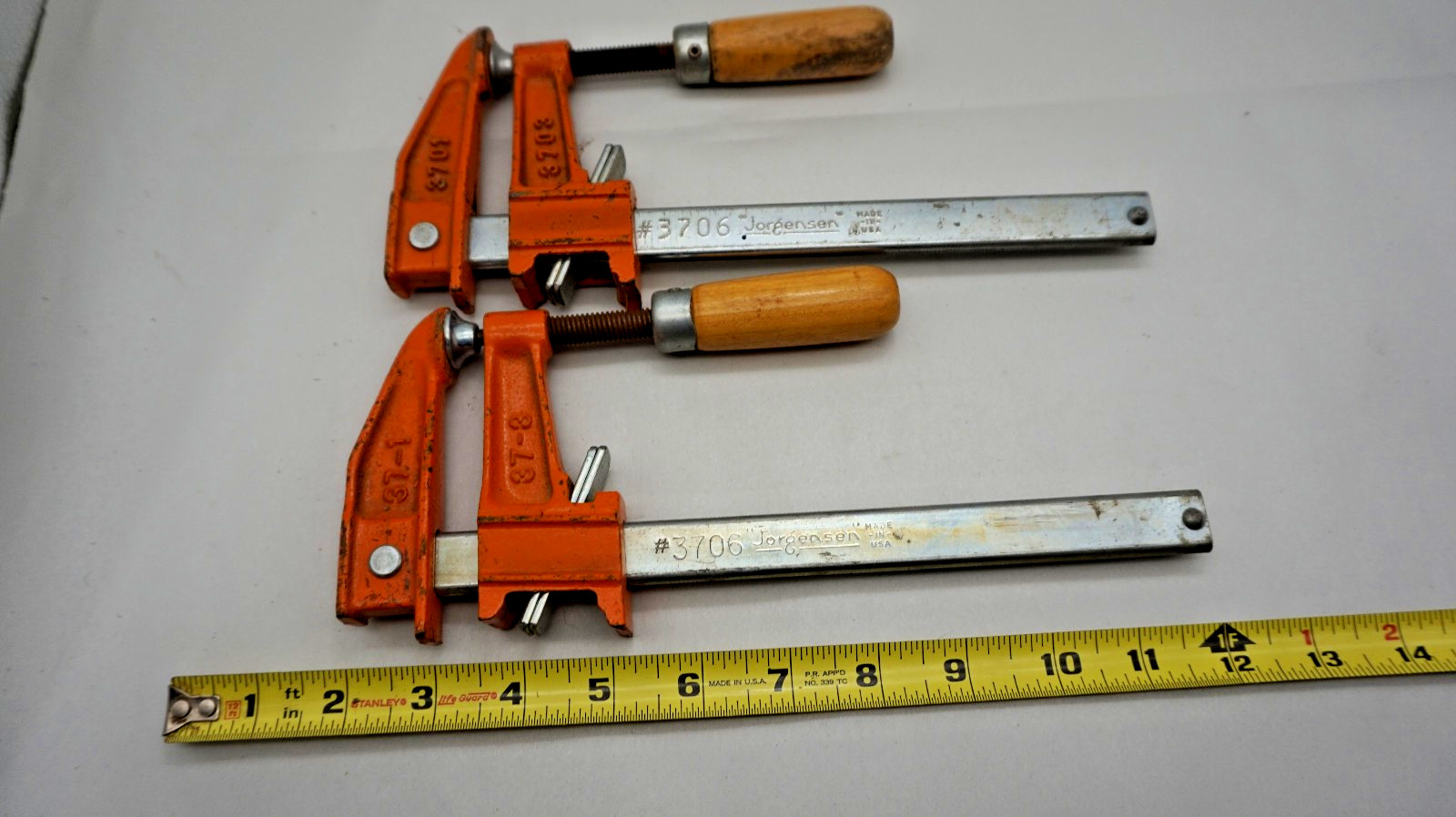 Vtg Pair of JORGENSEN No.3706 Adj. Sliding Bar Clamps, 6