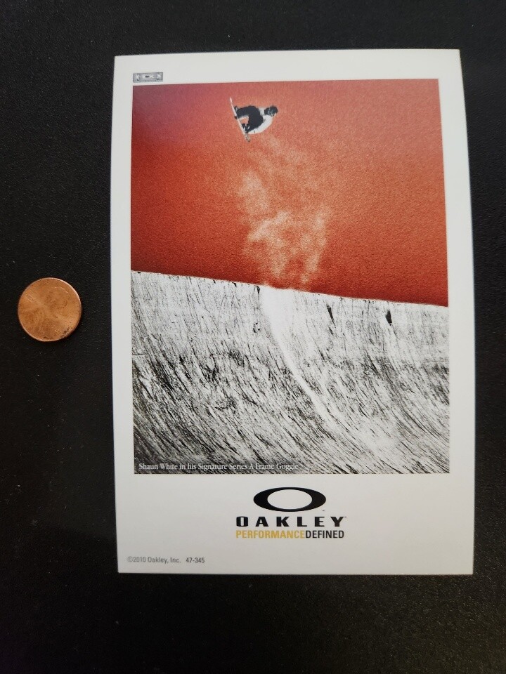 OAKLEY 2010 SHAUN WHITE SNOWBOARD dealer promo display card New Old Stock OAKLEY 2010 SHAUN WHITE SNOWBOARD dealer promo display card New Old Stock