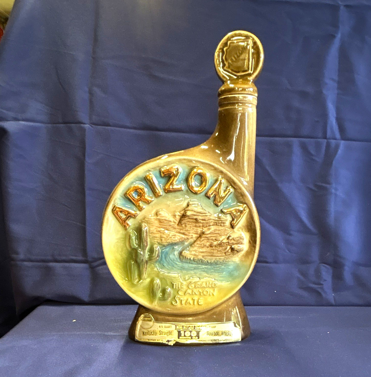 Jim Beam Arizona “The Grand Canyon State” Regal China Decanter Bottle 1973