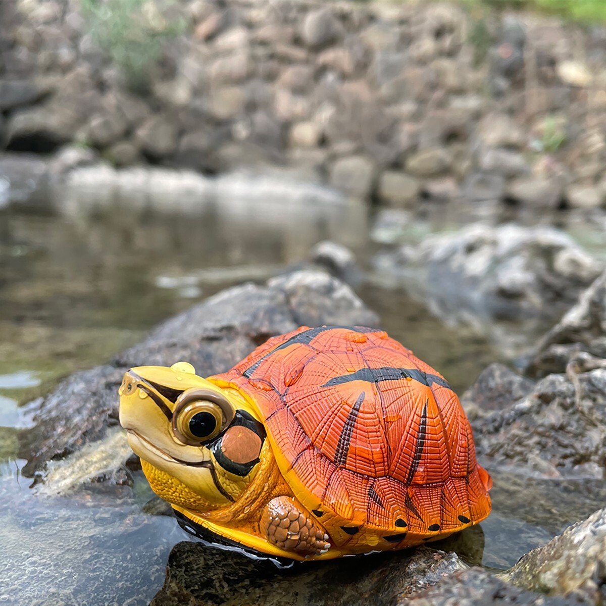 Animal Heavenly Body Chinese Three-striped Box Turtle Cuora Statue