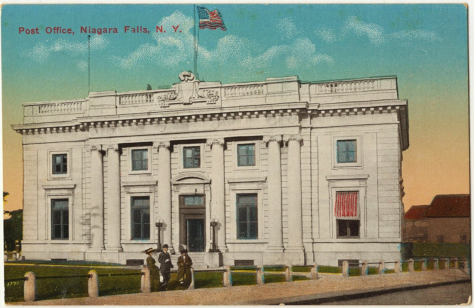 1907-1915 Niagara Falls NY Postcard New York Post Office Building Antique DB