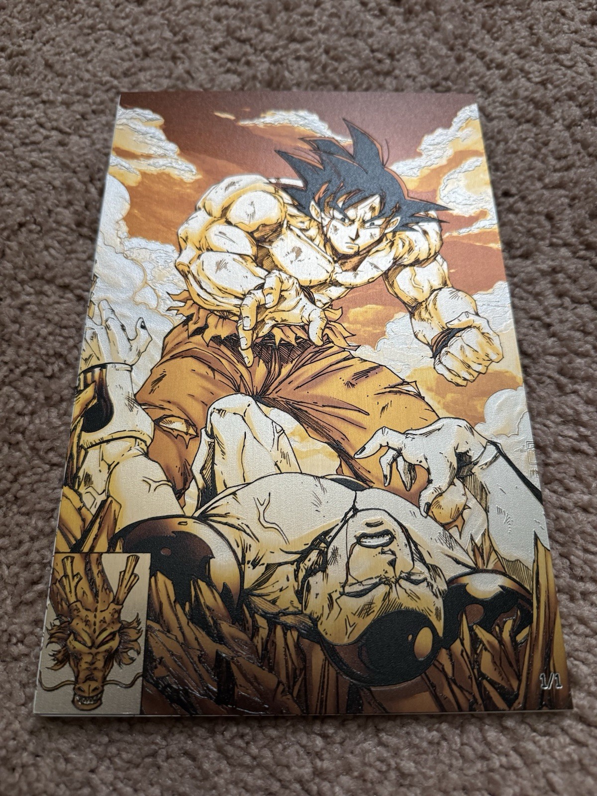 GOLD 1/1 (ASM HOMAGE) / LTD 10 Tribute (Toriyama) Goku vs. Frieza (Metal)