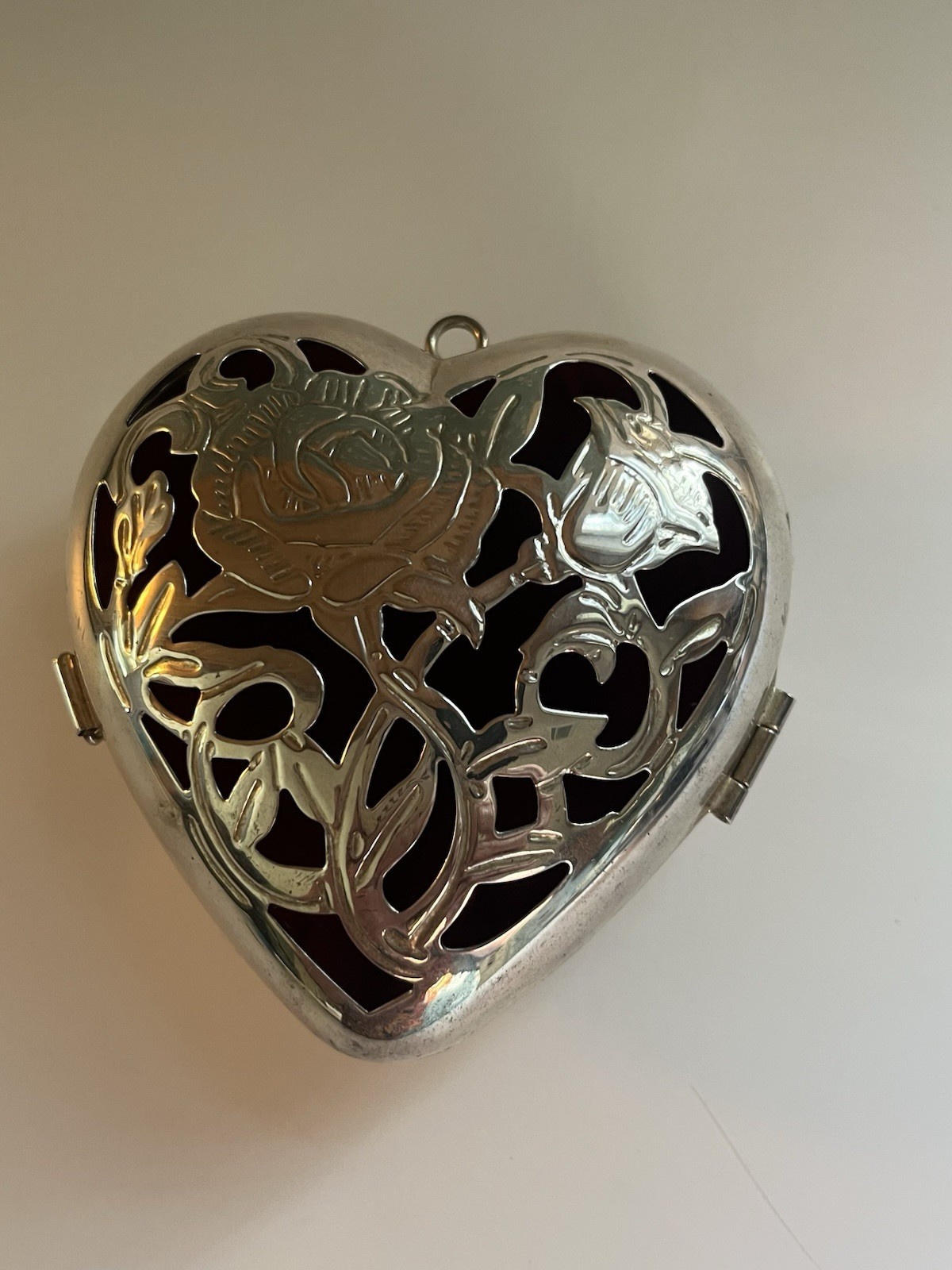 Vintage Lenox Kirk Stieff Friendship Heart Silver Plated Hinged Trinket Box Vintage Lenox Kirk Stieff Friendship Heart Silver Plated Hinged Trinket Box