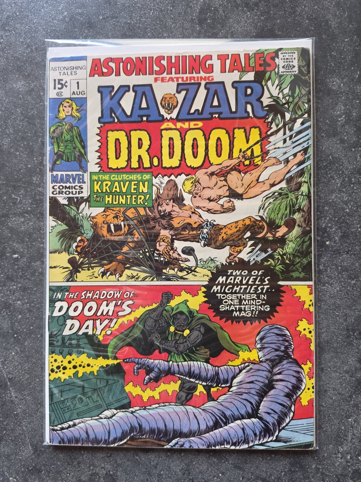 Astonishing Tales #1 Ka-Zar Dr. Doom Kraven Appearance Marvel Comics 1970 FN-VF Astonishing Tales #1 Ka-Zar Dr. Doom Kraven Appearance Marvel Comics 1970 FN-VF