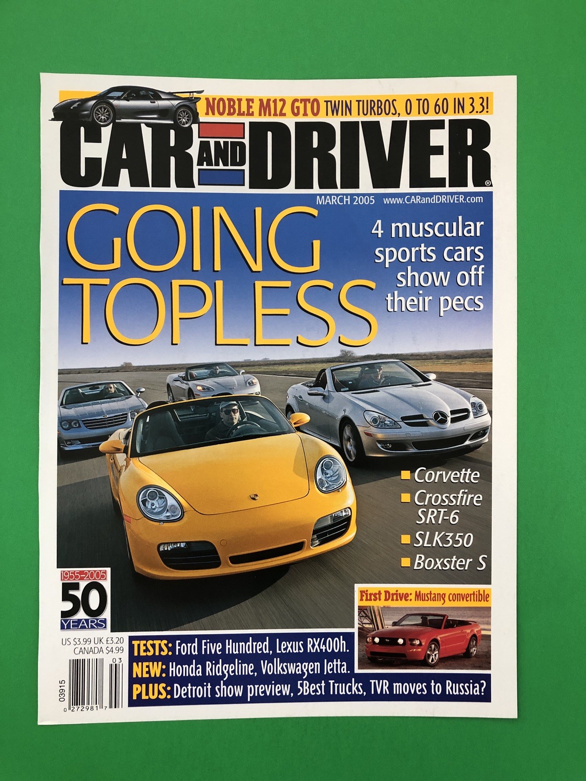 2005 PORSCHE BOXSTER S ORIGINAL MAGAZINE COVER ***COVER ONLY***