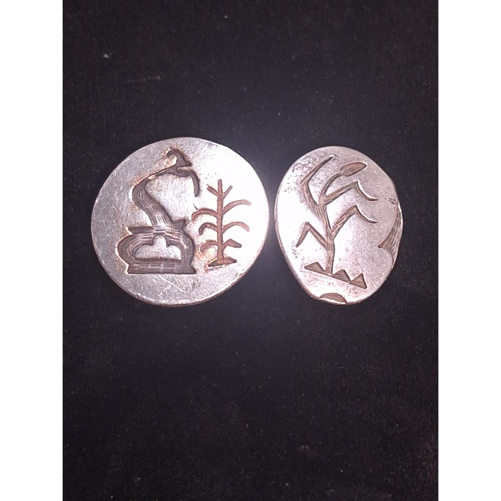 Vintage Hopi Crafts HC Sterling Silver Key Holder Clips Bennett C-31 Pair Native Vintage Hopi Crafts HC Sterling Silver Key Holder Clips Bennett C-31 Pair Native
