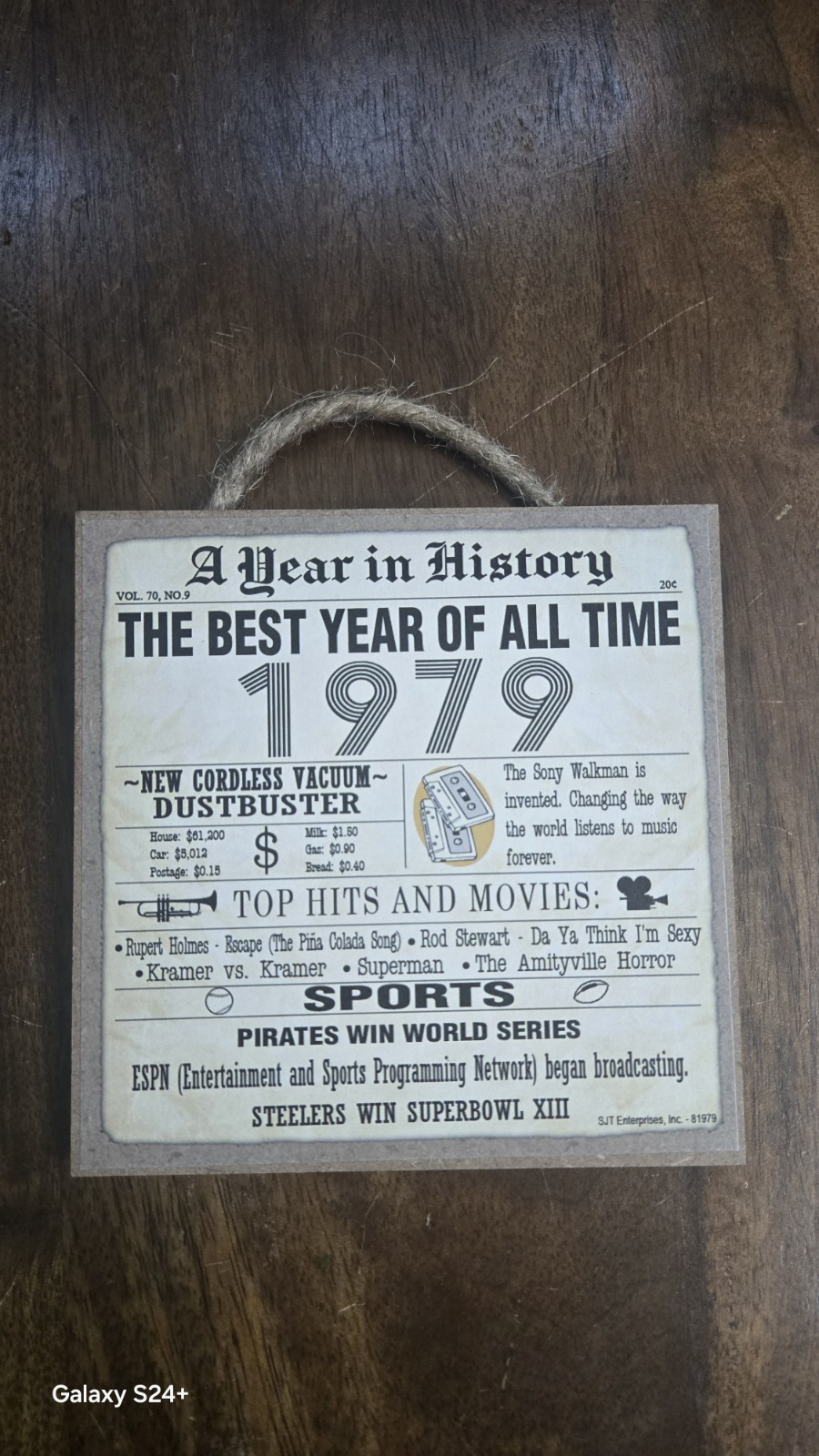 1979 Birth Year Memrobilia. Wall Hang Or Desk Sighn. New Made In The Usa