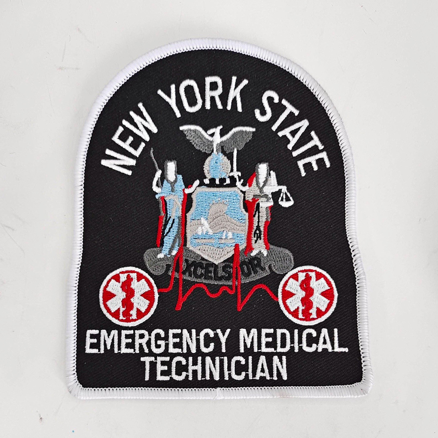 NY New York State EMT Emergency Medical Technician Patch -  White