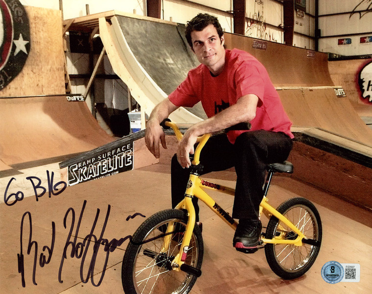 MAT HOFFMAN SIGNED AUTOGRAPHED 8x10 PHOTO BMX X GAMES LEGEND RARE BECKETT BAS