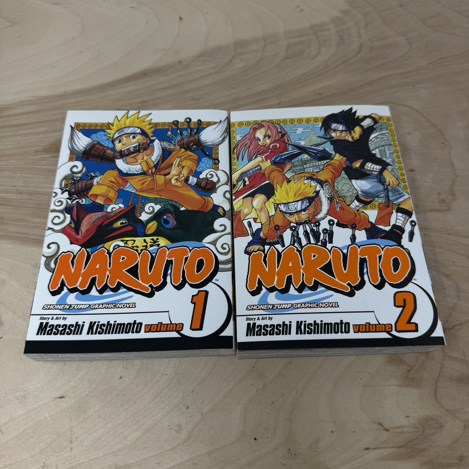 Naruto Vol 1 & 2 Manga English Masashi Kishimoto Shonen Jump Graphic Novel