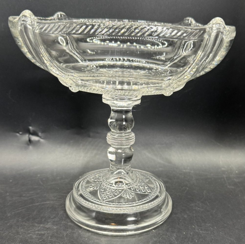 Vintage Pressed Clear Glass 6.5