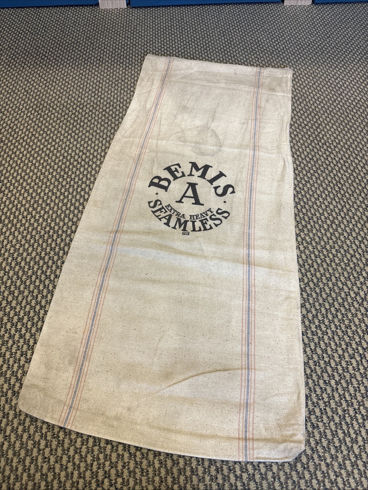 Vintage Bemis A Seamless Heavy Feed Seed Sack Cotton Size 45” X 20” Canvas