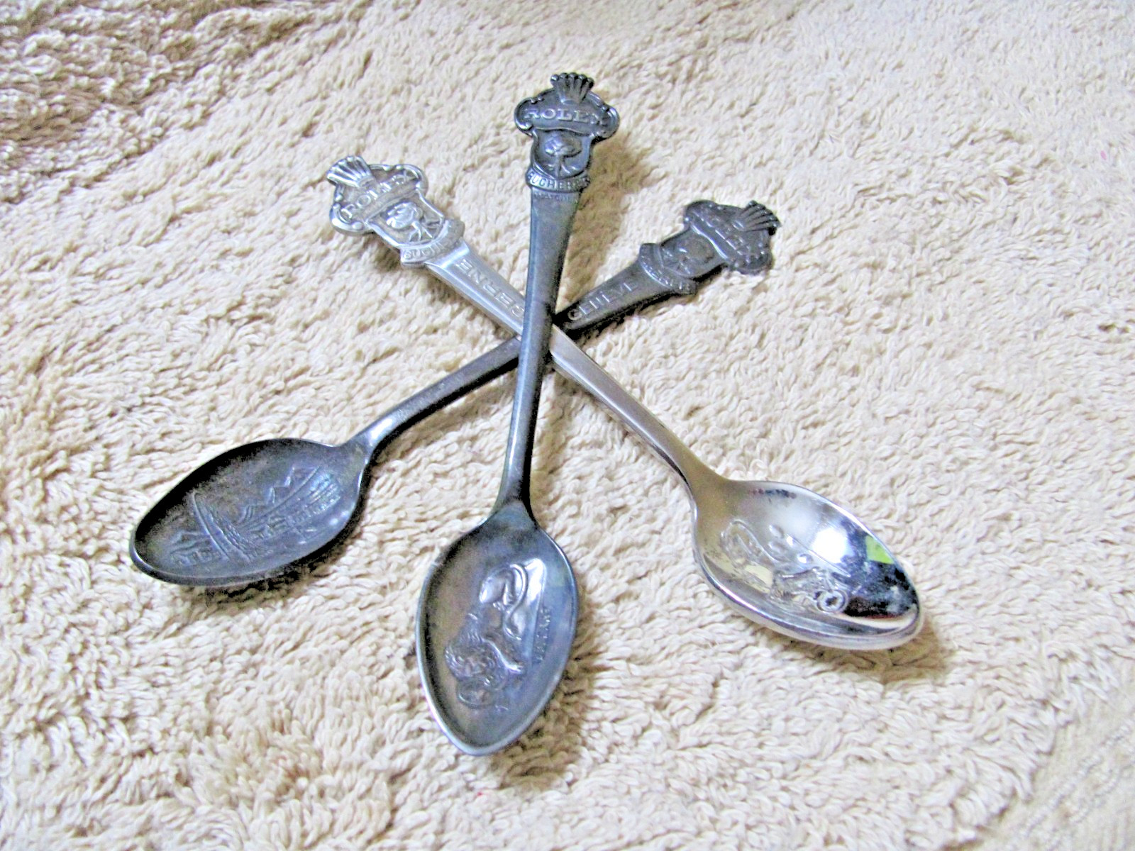 ROLEX, BUCHERER of SWITZERLAND, GENEVE, LUCERNE, SPOONS, Silver, 1 OLD