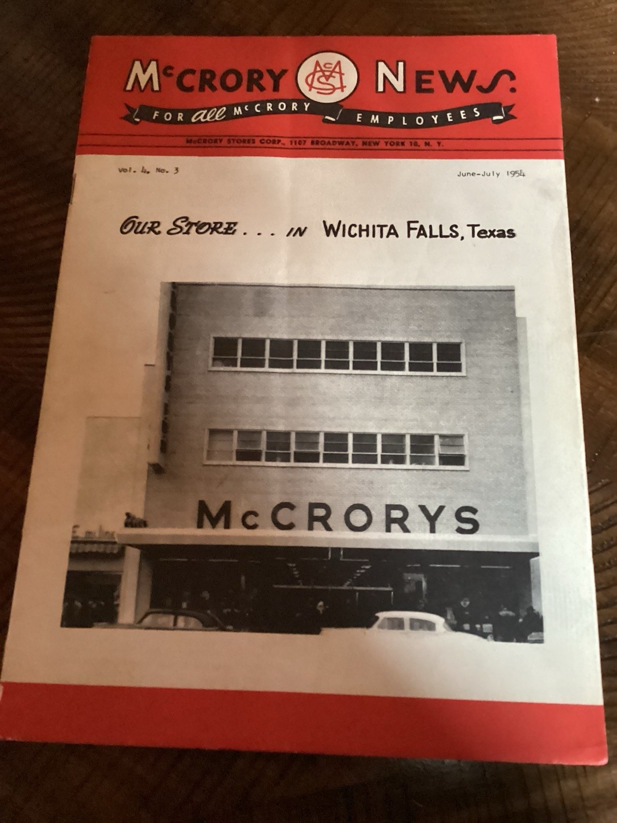 Vintage 1954 McCrorys Store News Booklet Wichita Falls Tx 