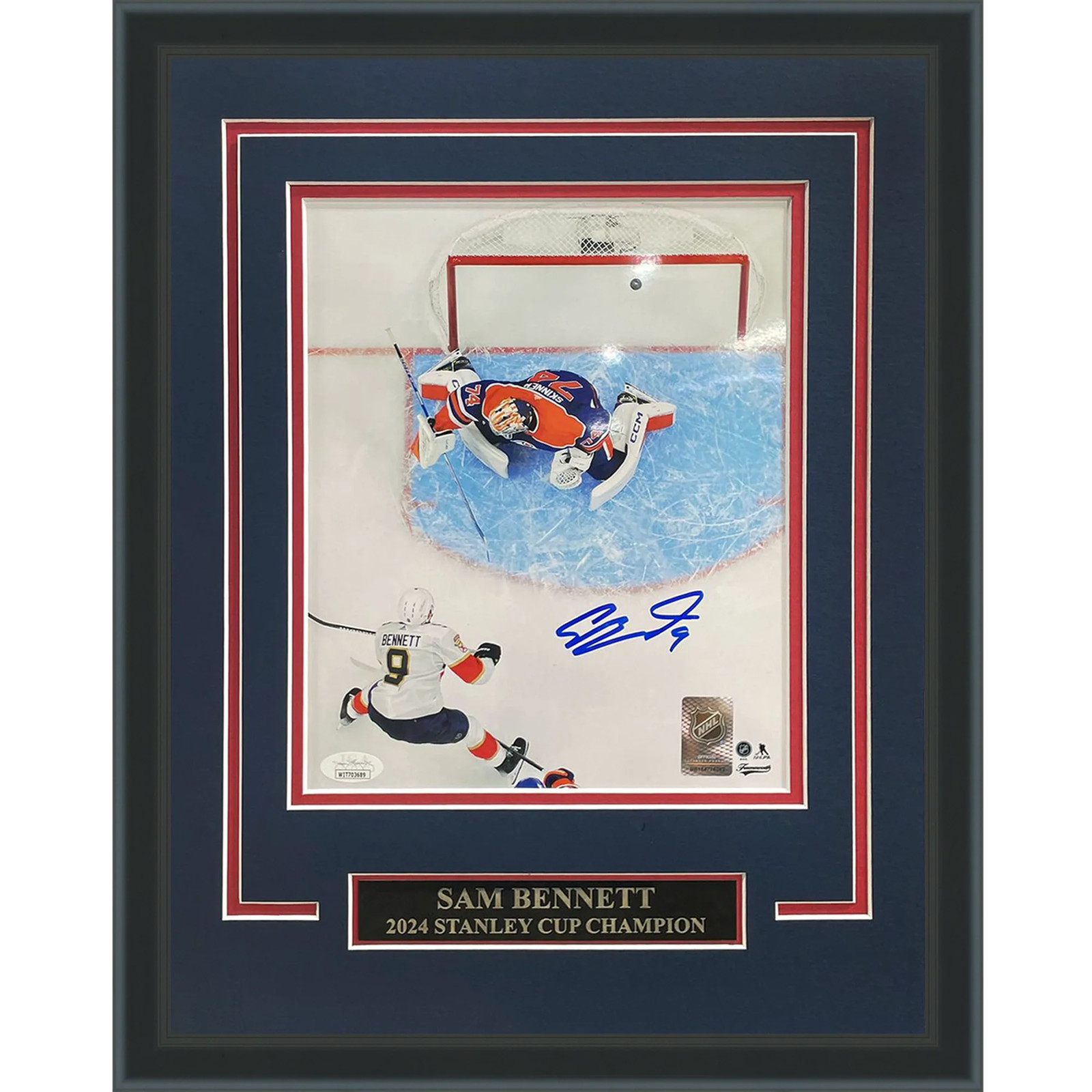 Sam Bennett Autographed Florida Panthers (Stanley Cup Goal) Deluxe Framed 8x10 P