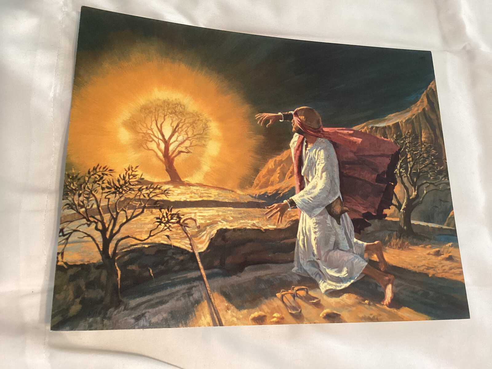 LDS Media Art Mormon 8.5x11in Moses And The Burning Bush Bible Exodus BOM Lesson LDS Media Art Mormon 8.5x11in Moses And The Burning Bush Bible Exodus BOM Lesson