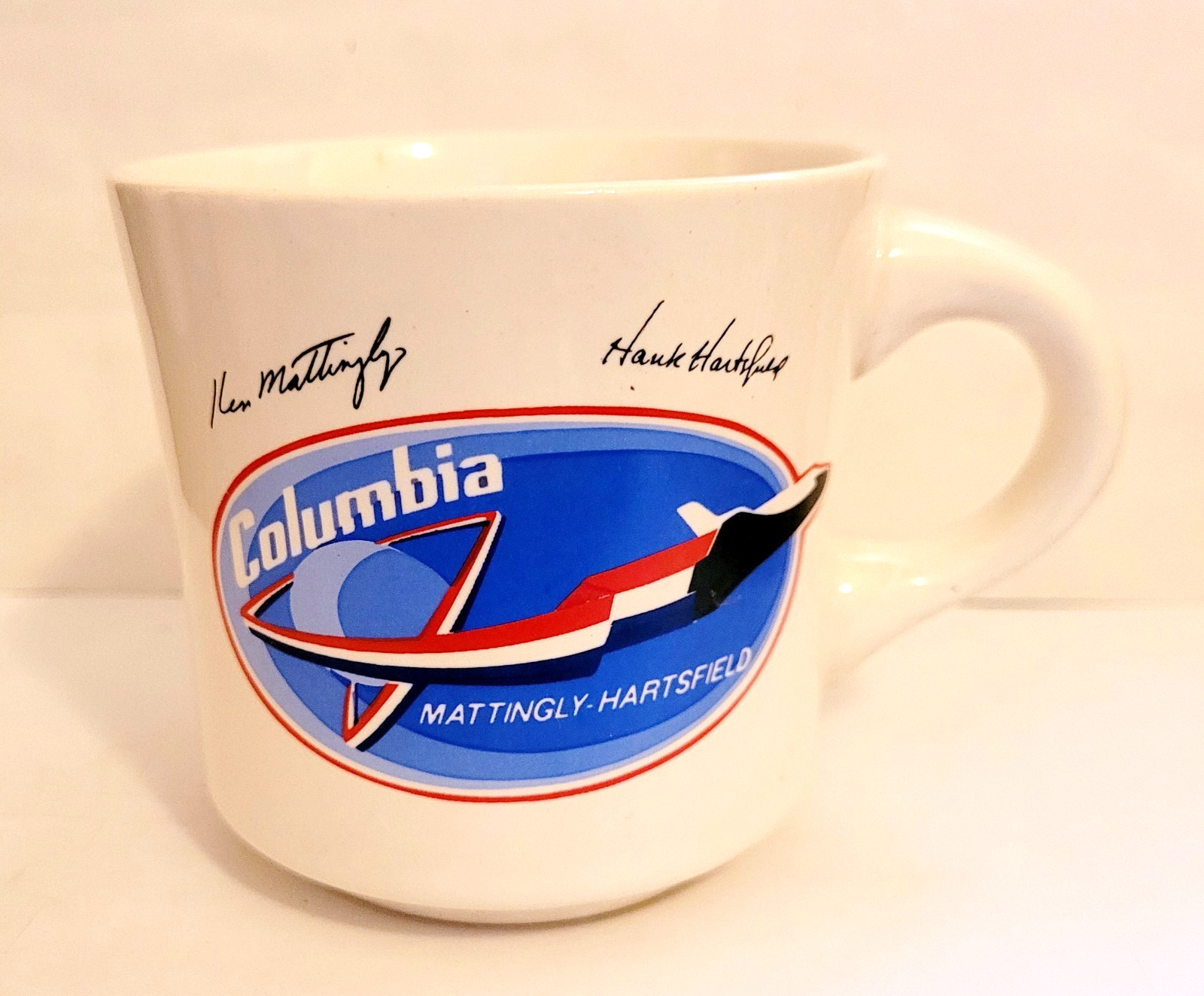 Columbia Mattingly Hartsfield NASA  Coffee Cup Vintage Aerospace 