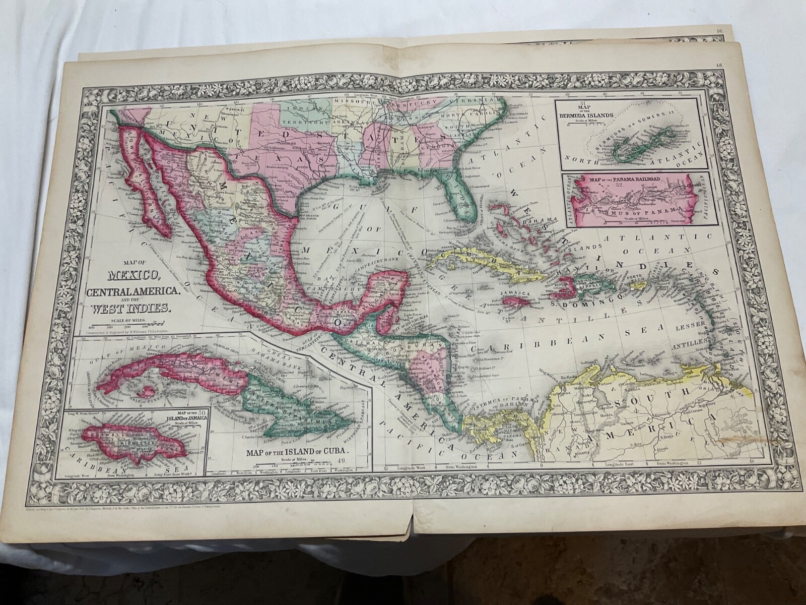 CIVIL WAR ERA 1860s GROUP OF MAPS PART OF UNITED STATES MEXICO PHOTO  @1877