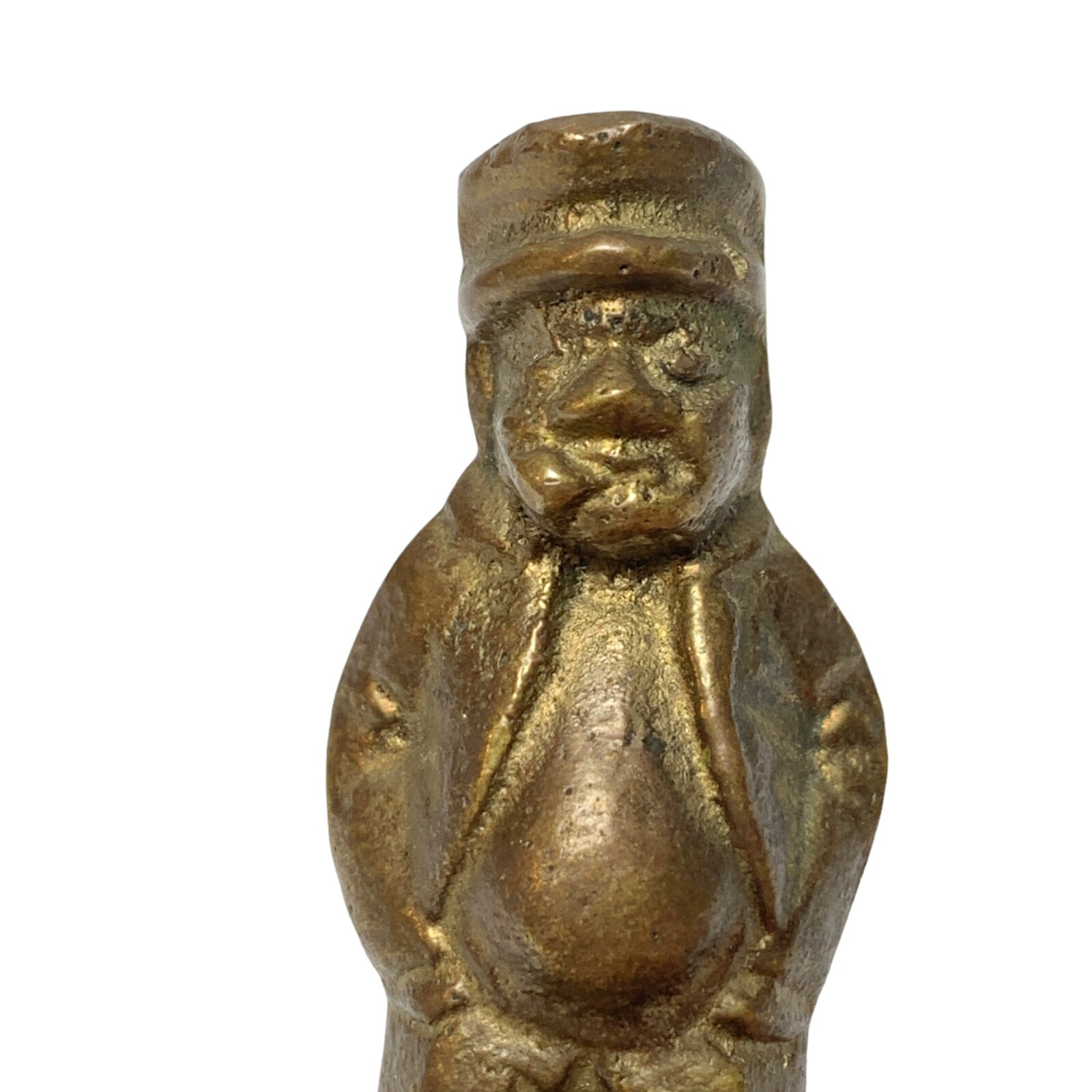 vintage solid brass man Sailor with pipe smoking hands in pockets figurine Retro