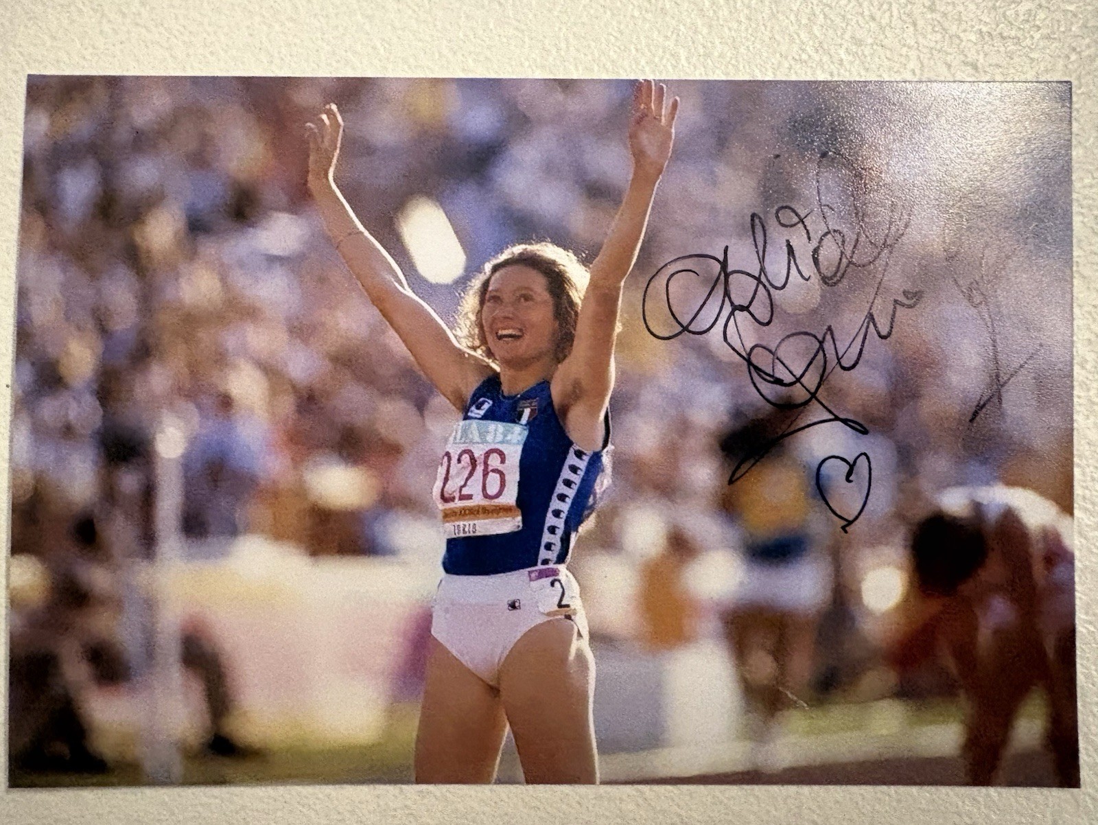 Athletics Gabriella Dorio Gold Olympics Los Angeles '84 ITA Autographed Photo