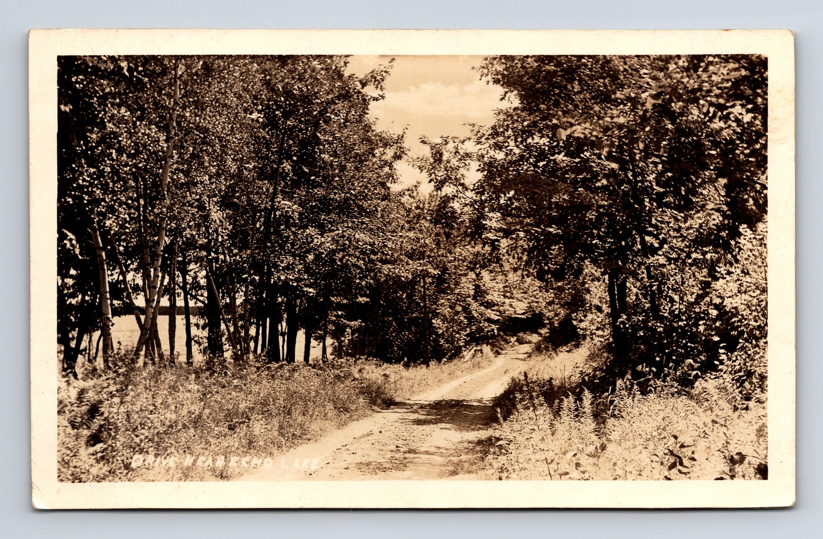RPPC Two Lane Dirt Road near Echo Lake Postcard