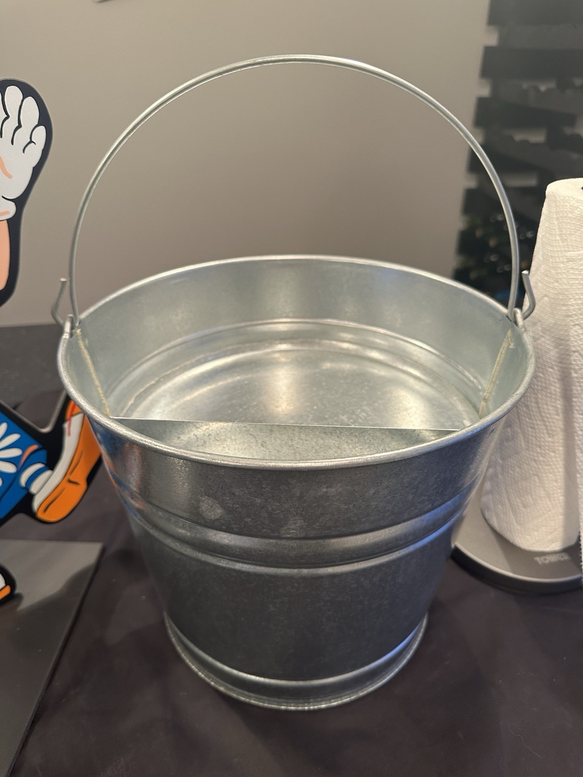 Vintage Professional 10-Quart Galvanized Metal Confetti Bucket Magic Prop - NOS