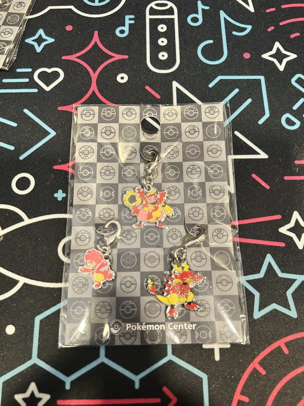 Pokemon Magby Magmar Magmortar Metal Charm Set Japan NEW