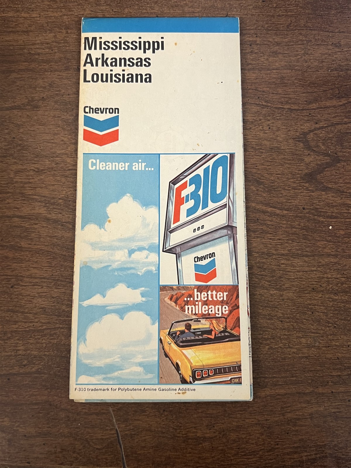 1971 Chevron Mississippi Arkansas Louisiana Map