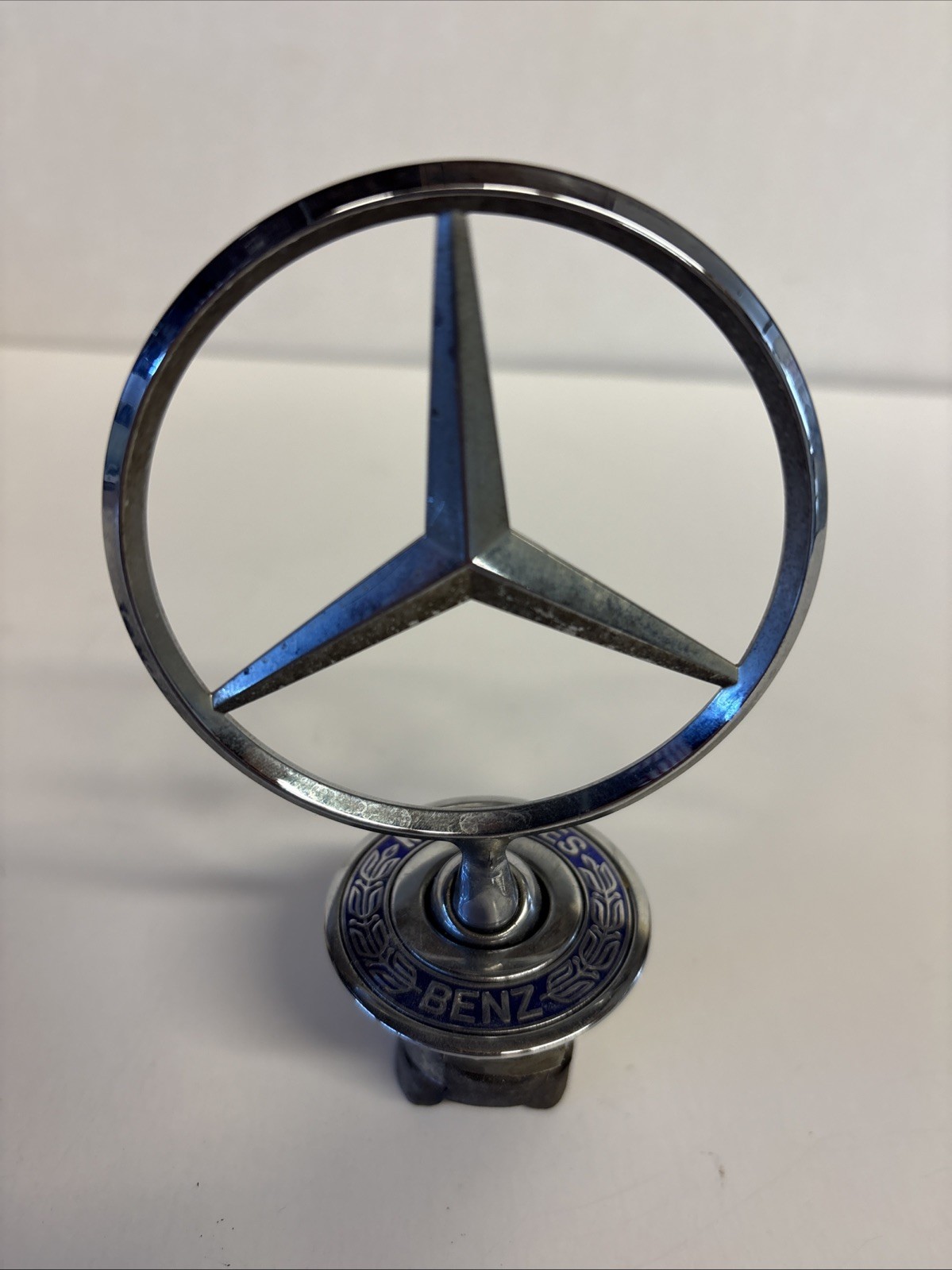 Vintage Mercedes-Benz Hood Ornament Emblem Star Blue OEM  W123 W124 W201 W126