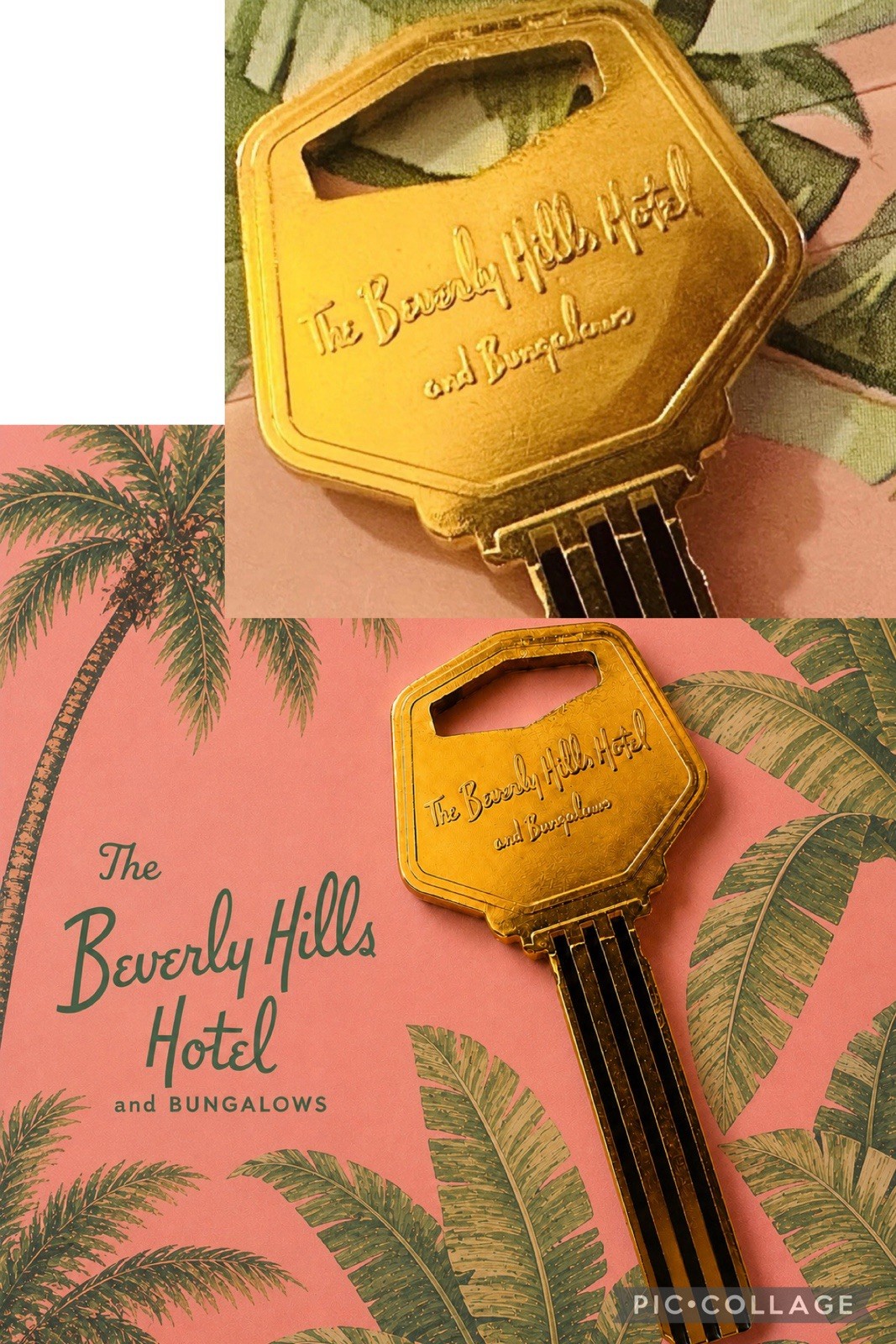 Beverly Hills Hotel & Bungalows, California 90210 BRASS HEXAGON Hotel Room Key