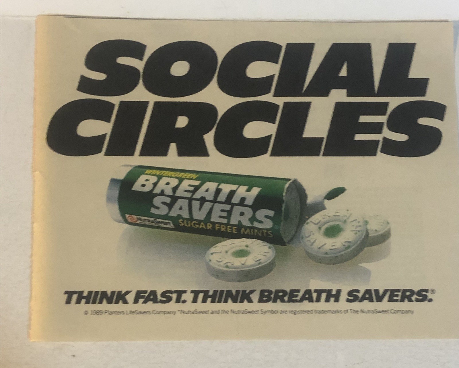 Breath Savers 1989 Vintage Print Ad Advert pa43