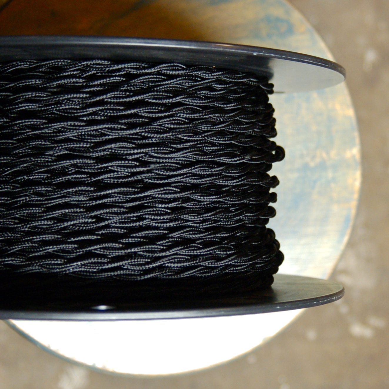 Black Twisted Rayon Covered Wire, Vintage Style, Cloth Lamp Cord, Antique Lights