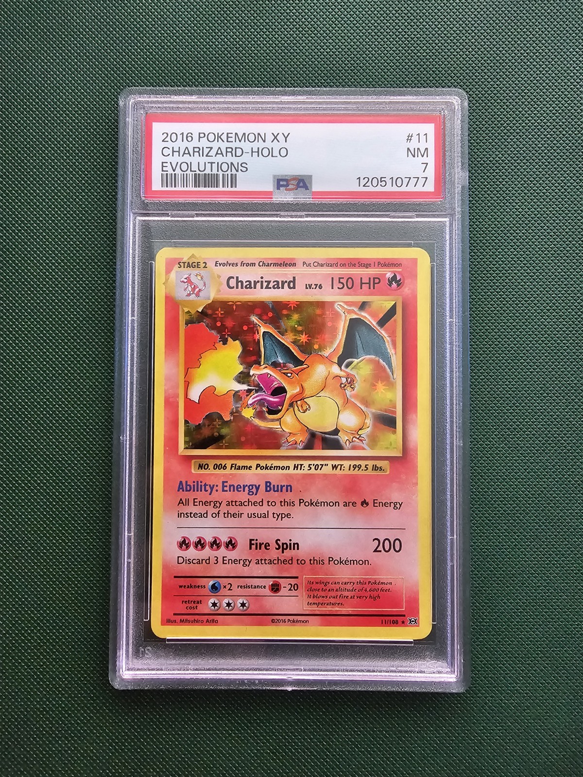 Pokémon TCG Evolutions Charizard 11/108 Holo PSA 7 XY Graded Trading Card Pokémon TCG Evolutions Charizard 11/108 Holo PSA 7 XY Graded Trading Card