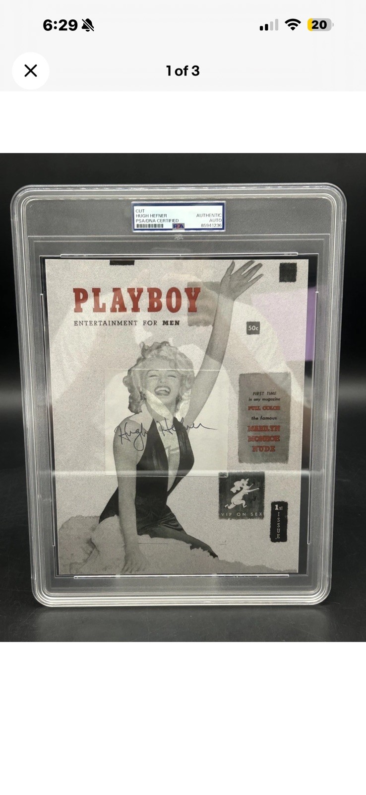 Hugh Hefner Signed 8x10 Marilyn Monroe Playboy Cut Photo PSA/DNA AUTO
