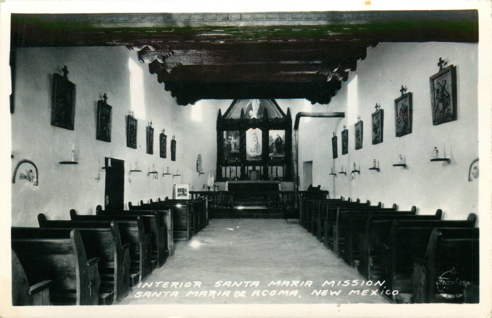 1948 Mission Santa Maria De Acoma New Mexico Vintage RPPC Postcard