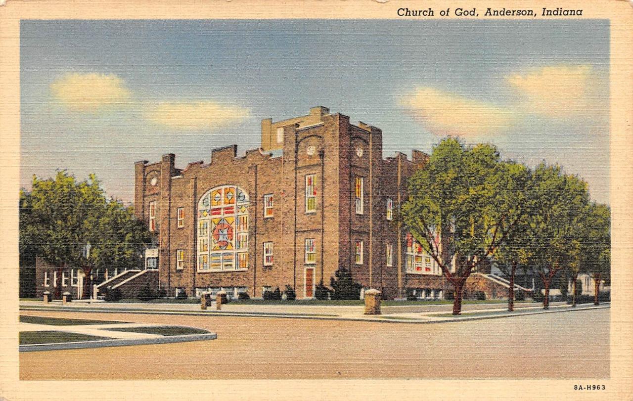 ANDERSON, IN Indiana   CHURCH OF GOD   Madison County   c1940\'s Linen Postcard