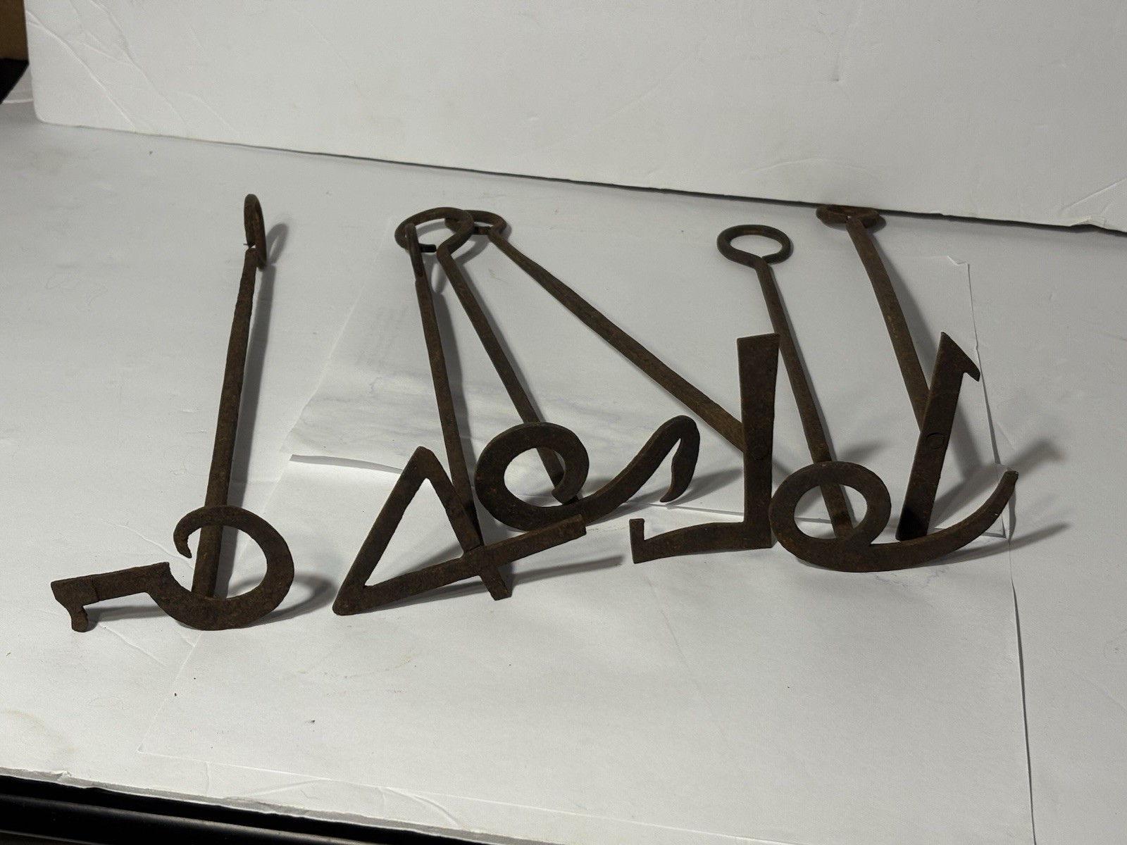 Antique Lot Of Iron Letters Numbers Horse Cattle Branding Wrought Iron Tools