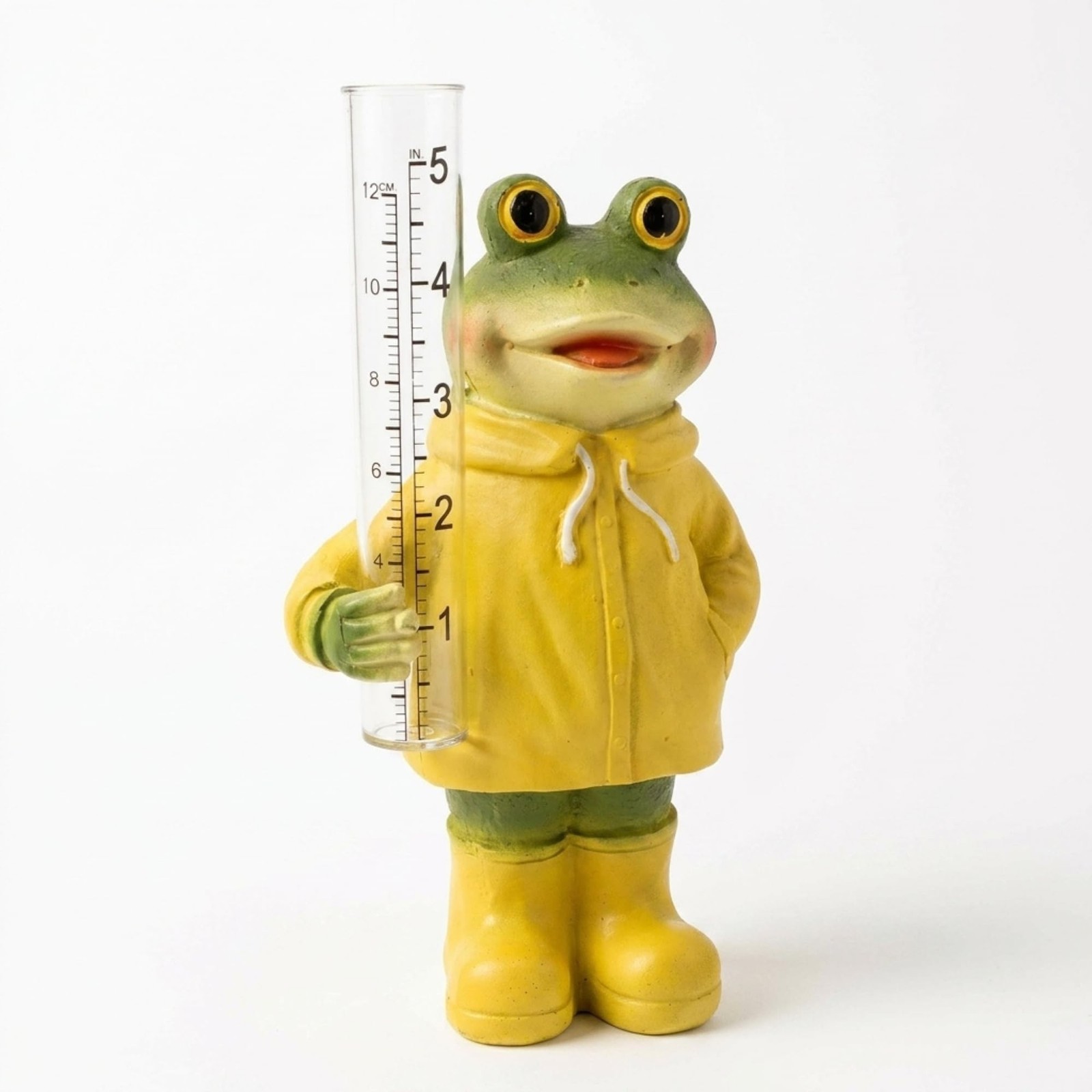 The Bridge Collection Cute Resin Frog in Rain Coat Rain Gauge The Bridge Collection Cute Resin Frog in Rain Coat Rain Gauge