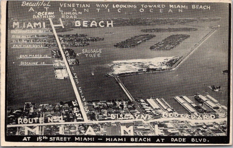 c1940s MIAMI BEACH Florida Postcard 