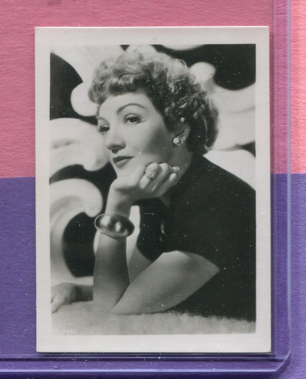1951 GREILING FILMSTARS DER WELT GERMAN TOBACCO CARD #145 CLAUDETTE COLBERT