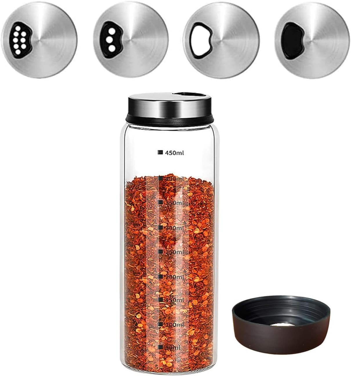 15 Oz Large Salt Pepper Shakers with Adjustable Outlet Holes Clear Glass Shaker 15 Oz Large Salt Pepper Shakers with Adjustable Outlet Holes Clear Glass Shaker