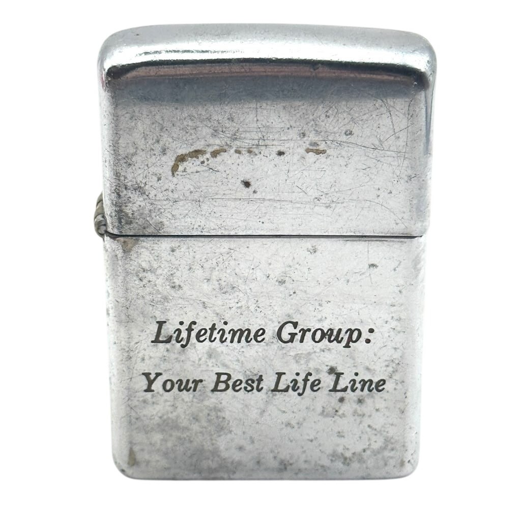1968 Zippo Lifetime Group Your Best Life Line Advertising Lighter Needs Flint