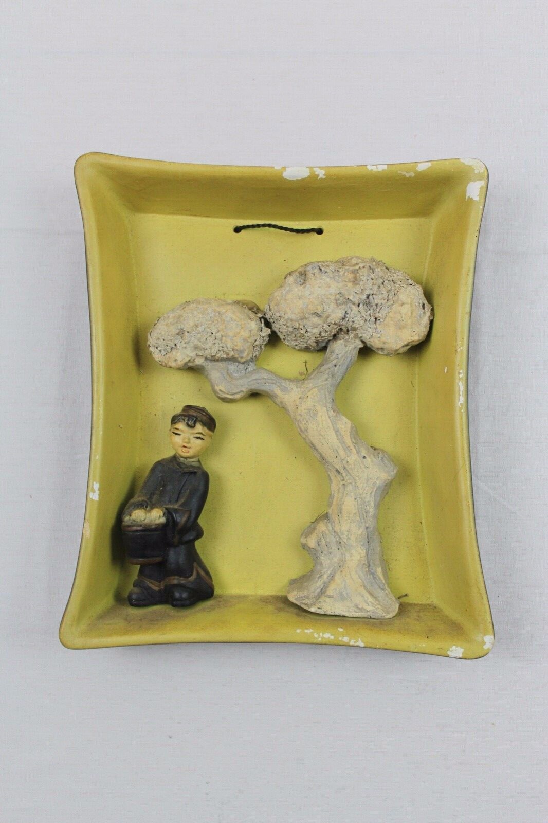 1949 Universal Statuary Company Chalkware Asian Figural Plaque