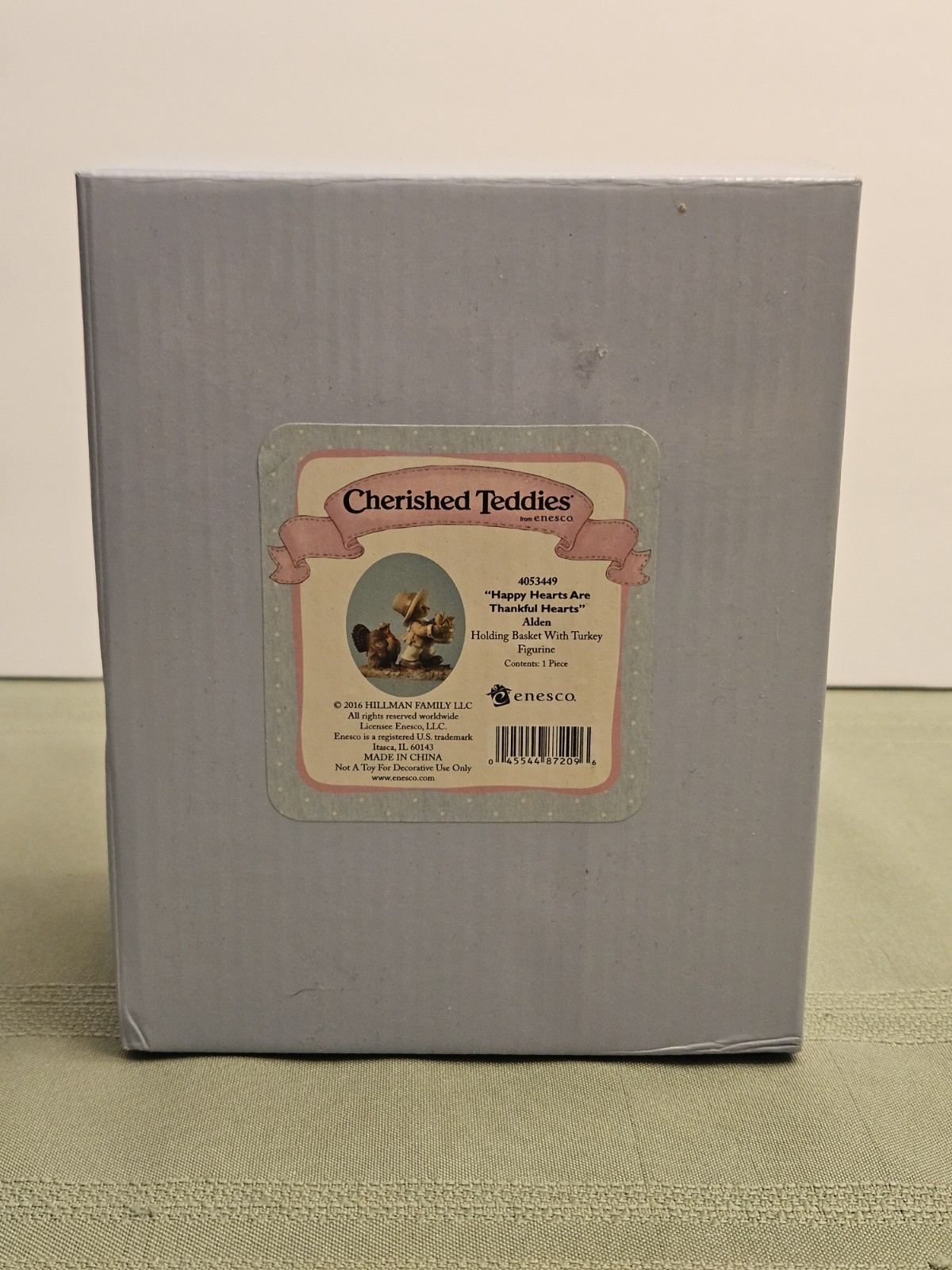 Cherished Teddies Alden 4053449 Happy Hearts Thanksgiving Figurine SIGNED