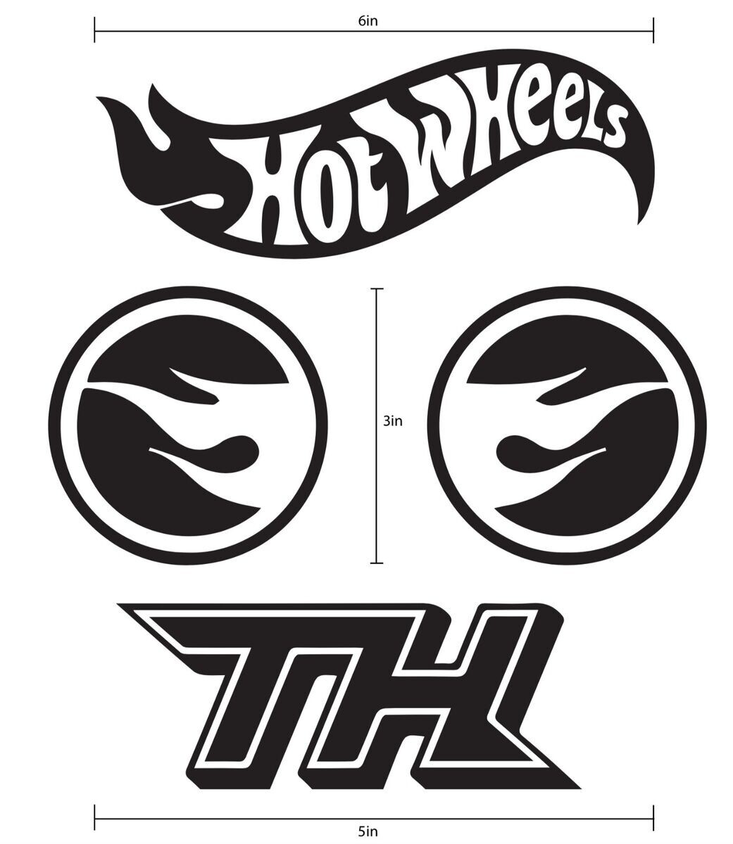Vinyl Car Decals set Sticker-Hot Wheels logo truck flames fast model TH hunt