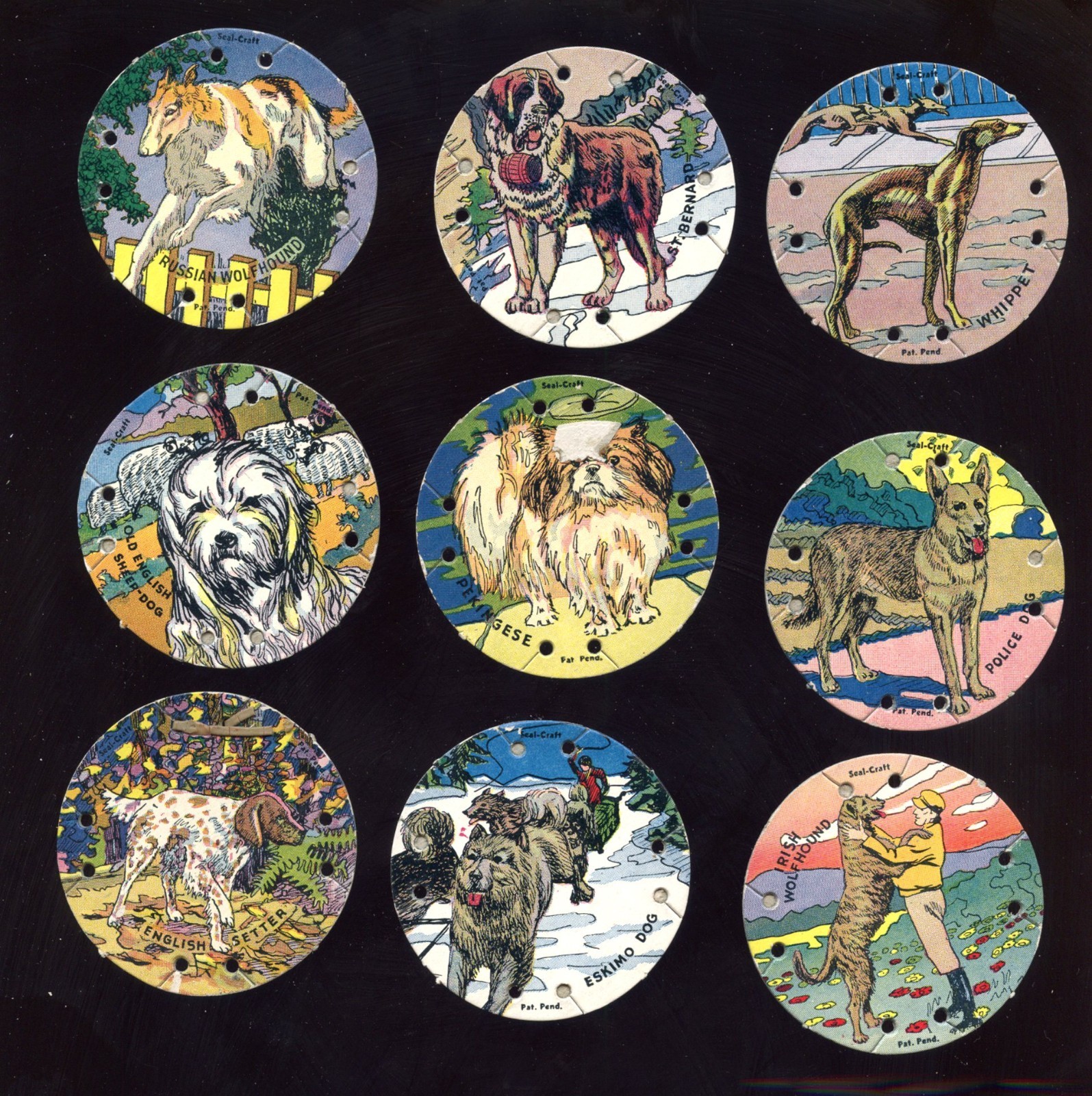 1938 Seal-Craft R123 Disc Lot All Dogs 17 Different EX+/NRMT