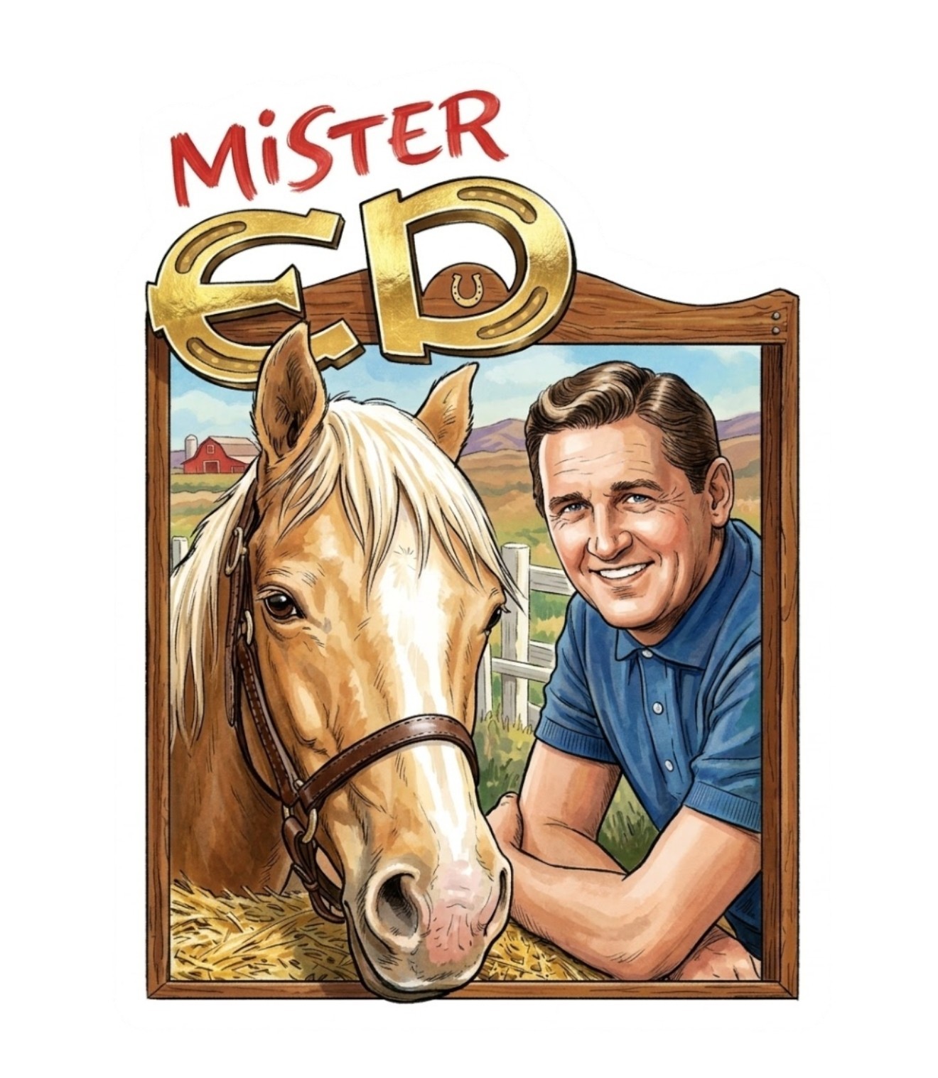 Mr Mister Ed The Talking Horse TV Show Comedy Nostalgia Water Resistant Sticker