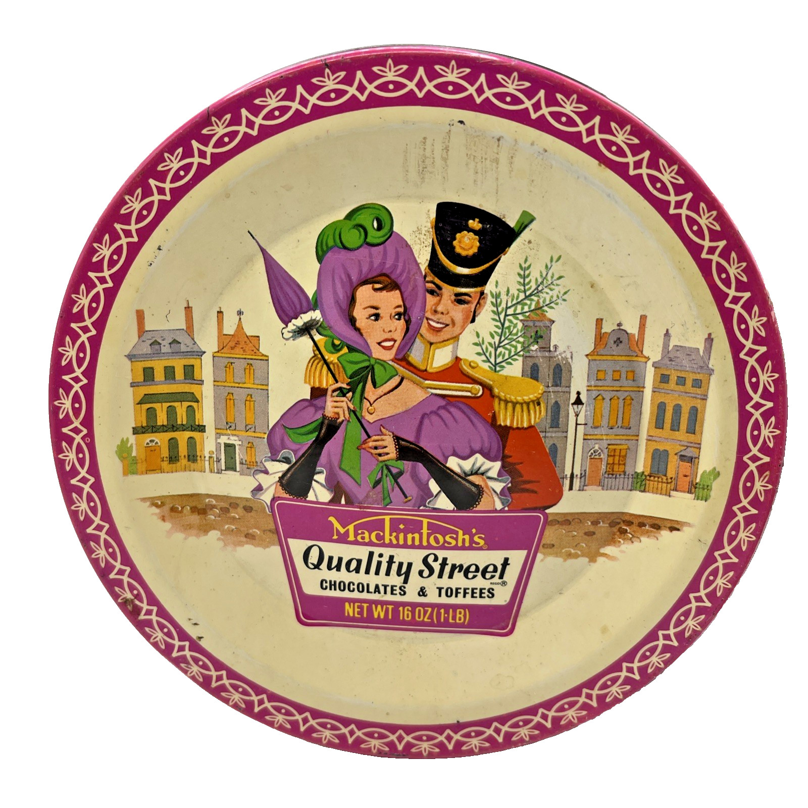 Mackintosh\'s Quality Street Chocolates And Toffees Tin York England VG 16 Oz Vtg