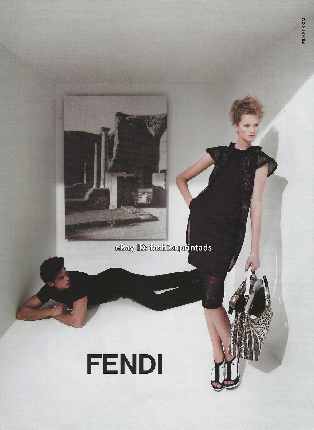 FENDI 1-Page PRINT AD Spring 2009 TONI GARRN Karl Lagerfeld BAPTISTE GIABICONI